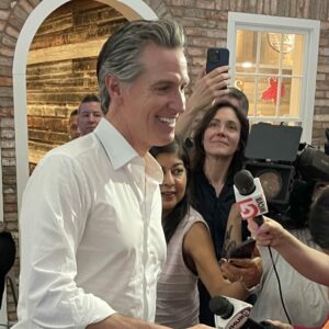 During stop in New Hampshire, Newsom says 'overwhelming majority' backs Biden