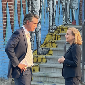 Craig Caught Chatting Up Newsom, But Won’t Say if She Backs Biden