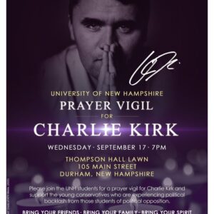 UNH Vigil Planned to Honor Charlie Kirk Wednesday Amid Political Tensions